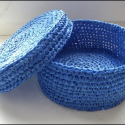 Корзинка из пакетов крючком