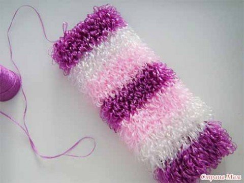 Вяжем лохматую разноцветную мочалку Вяжем лохматую разноцветную мочалку