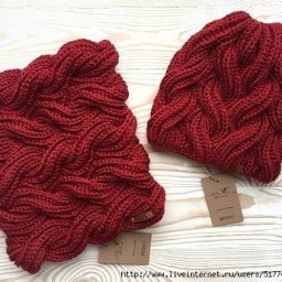 Шапочка и снуд патентной резинкой