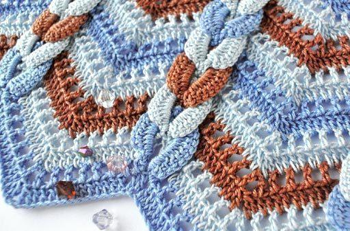 Узор крючком. Зигзаг с косичками Узор крючком. Зигзаг с косичками
