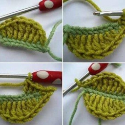 Как связать красивый листик