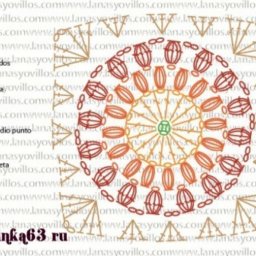 Плед афганским квадратом