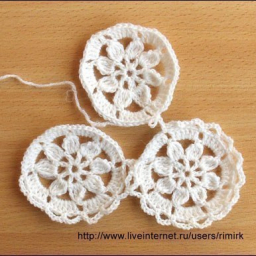 Безотрывное вязание мотивов крючком