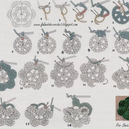 Розочка в квадрате. Схема.