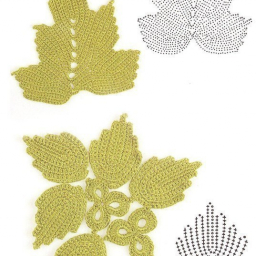 Листья и листочки крючком