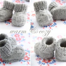 Пинетки, вязанные спицами