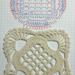 Вяжем крючком красивый квадратный мотив