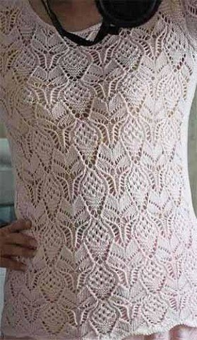 Необычный ажурный узор для пуловера