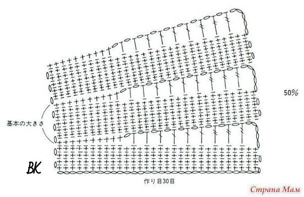 Необычная манишка крючком, схема.