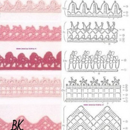 Схемы обвязки края крючком