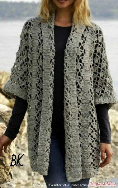 Ажурный кардиган крючком Ажурный кардиган крючком