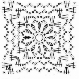 Квадратные мотивы для скатерти или салфетки