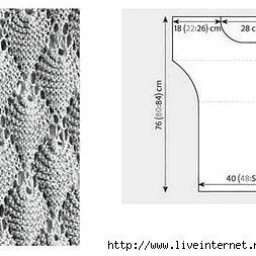 Туника красивым узором спицами