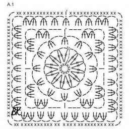 Покрывало из квадратных мотивов