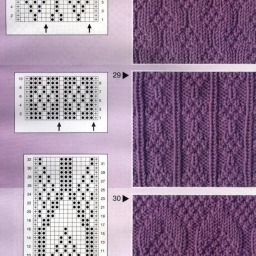 Узоры из лицевых и изнаночных петель.