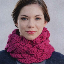 Плетёный шарф-снуд крючком