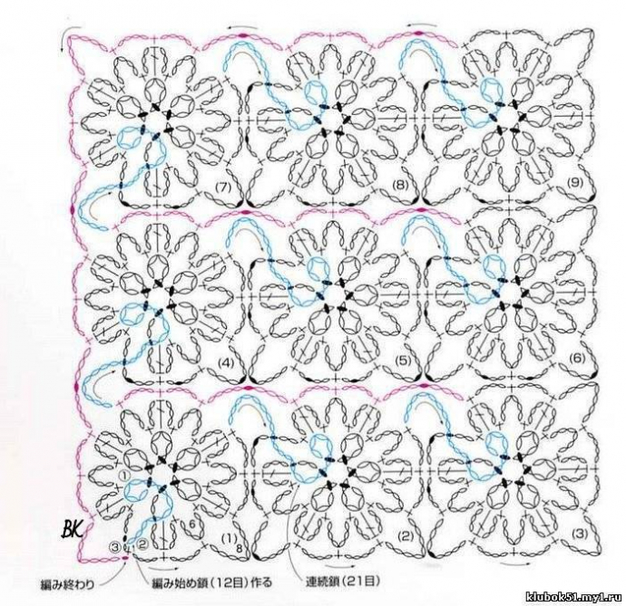 схемы для безотрывного вязания.