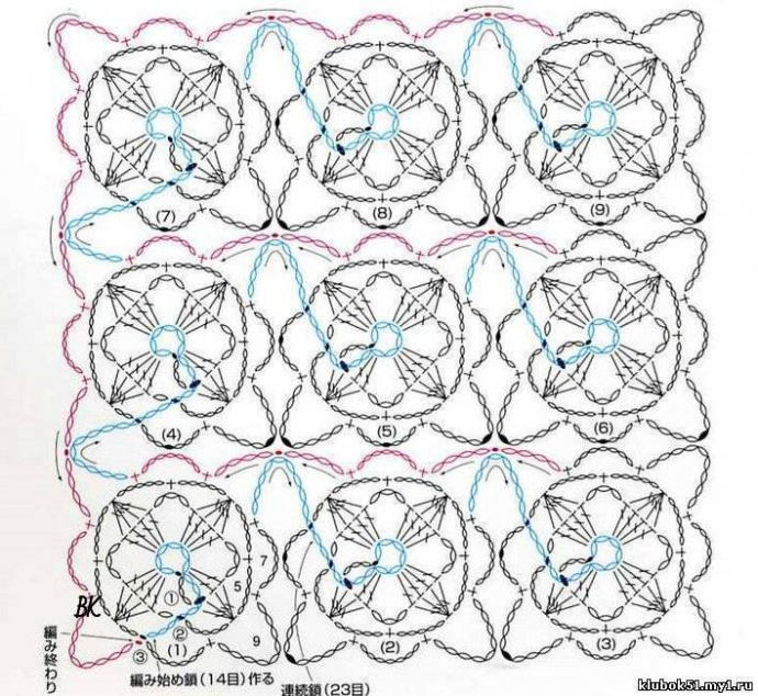 схемы для безотрывного вязания.
