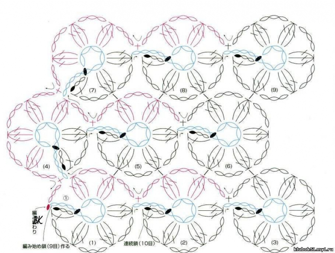 схемы для безотрывного вязания.