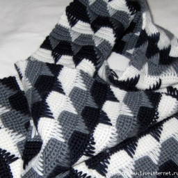 Узор крючком для пледа, для шарфа