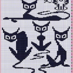 Узоры котов спицами