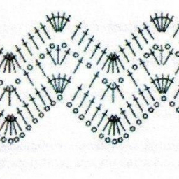 Ажурный шарф крючком. Схема