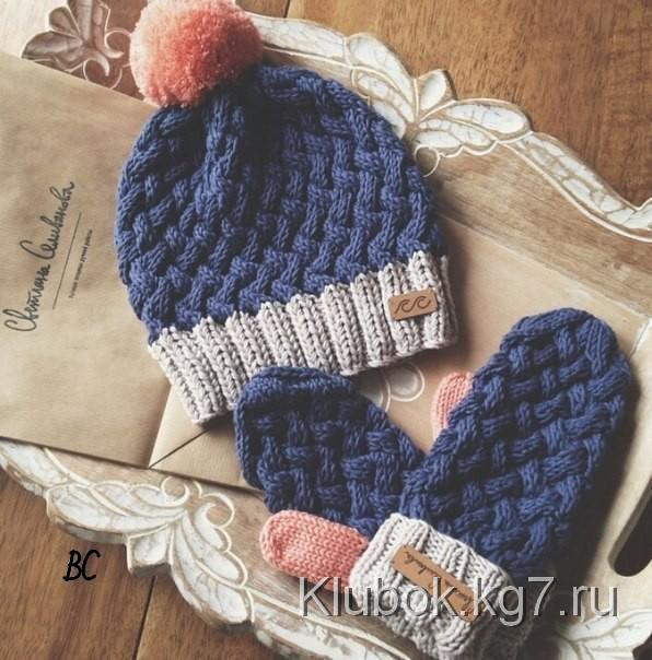Шапка спицами. Узор «Плетенка». 1 Шапка спицами. Узор «Плетенка». 1