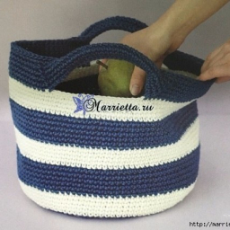 Летняя сумочка с ручками. Схема вязания крючком.