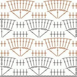 Многоцветный узор крючком