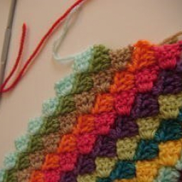 Диагональное вязание крючком.