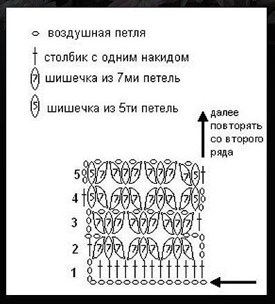 Узор крючком ,похожий на каракуль...