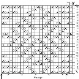 Красивый ажурный узор спицами. Схема прилагается
