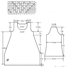 Красивое платье спицами. Схема, выкройка