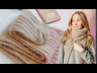 Шарф резинкой 2на2 спицами | Мастер-класс для начинающих
