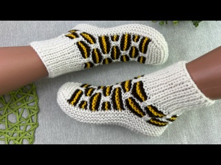 НУ ОЧЕНЬ КРАСИВЫЕ!!! Вязаные СЛЕДКИ на двух спицах!!!?Мастер класс
