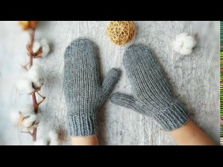 Варежки спицами "Индийский клин". Подробный МК