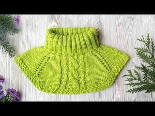 Детская манишка. Манишка спицами. Подробный мастер класс.