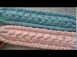 Вяжем повязку на голову спицами // подробный мастер-класс