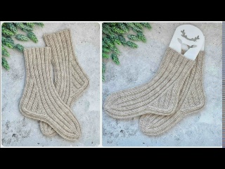 Носки спицами с необычной пяткой. подробный мастер класс.