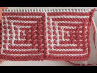 Квадраты с эффектом 3d очень просто. Мозаичное вязание спицами.