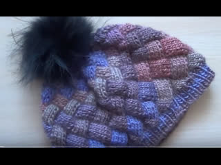 Как связать шапку энтерлак спицами-о-