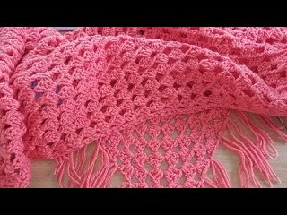 Очень простая шаль крючком для начинающих
