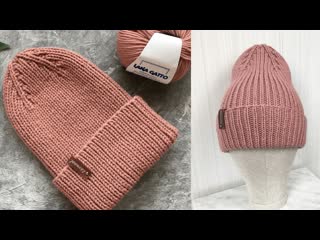 ТЕПЛАЯ , ДВУСТОРОННЯЯ ШАПКА ЛУКОВКА ! KNITTEDHAT