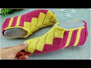 Бесшовные следки на 2-х спицах с регланной линией!!!?Носки одним полотном!? (МК для начинающих)