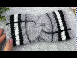 ТЕПЛАЯ ПУШИСТАЯ ПОВЯЗКА СПИЦАМИ. Подробный мастер класс ТЕПЛАЯ ПУШИСТАЯ ПОВЯЗКА СПИЦАМИ. Подробный мастер класс