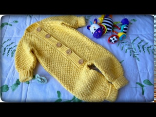 НОВЫЙ МАСТЕР КЛАСС. Детский комбинезон спицами. Реглан сверху.