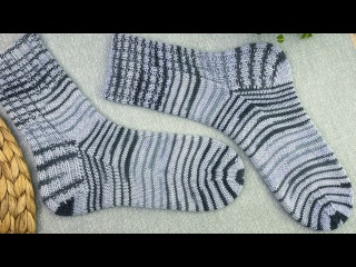 Супер ПРОСТЫЕ носки спицами . Самый подробный Мастер-Класс