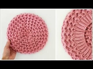 Вяжем красивый берет крючком на любой размер. ? Beautiful crochet beret Осенний берет крючком