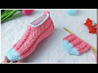 Домашние следки спицами. Мастер класс