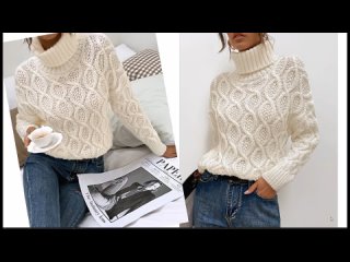 БЕЛОСНЕЖНЫЙ ЧУДЕСНЫЙ СВИТЕР с косами МК